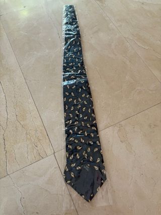 Corbata seda azul dorada italiana
