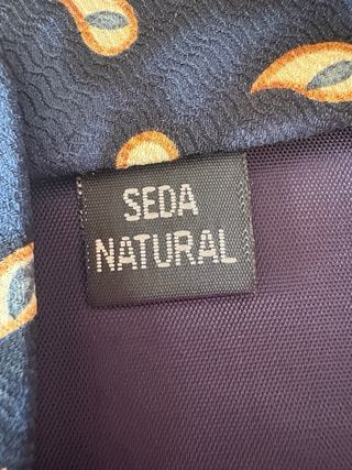 Corbata seda azul dorada italiana