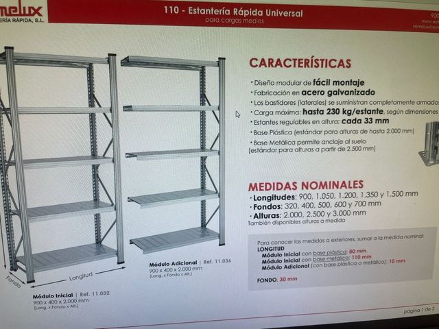 Estanterías Exmelux: 16 modulos inox