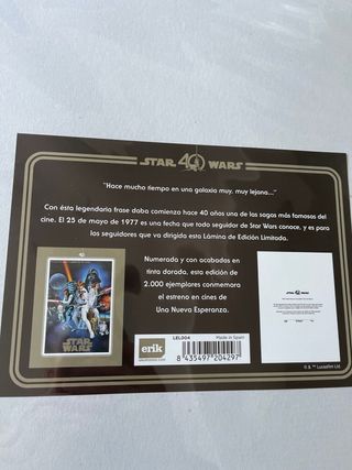 Lámina Star Wars 40 aniversario