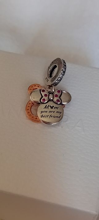 Charm Pandora Minnie Mouse Rosa y Plata, con caja