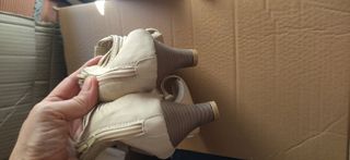 Sandalias con tacón de 5 cm, beige/negro