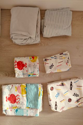 Sábanas infantiles - Algodón - Azul y blanco