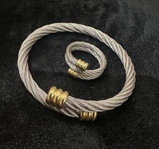 Pulsera y anillo acero | dorado plata