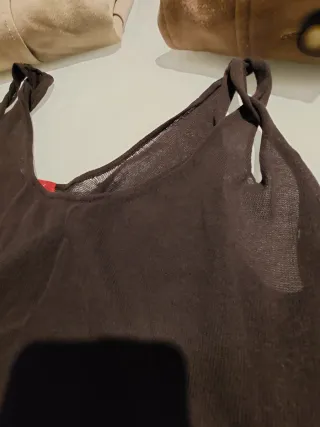 Gonna plissettata tg S top blu e marrone