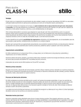 Plato ducha Stillo Class-N blanco