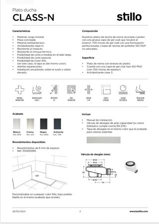 Plato ducha Stillo Class-N blanco