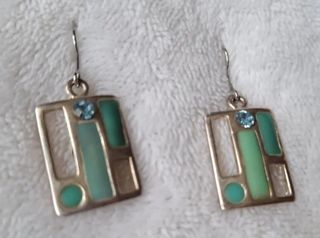 Conjunto collar y pendientes azul turquesa