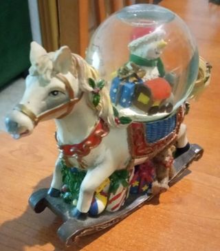 Esfera Nieve Navidad Caballo