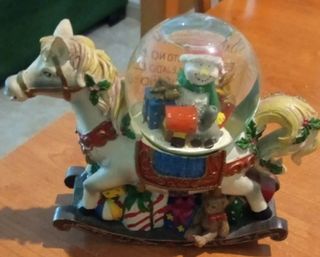 Esfera Nieve Navidad Caballo