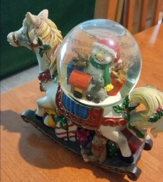 Esfera Nieve Navidad Caballo