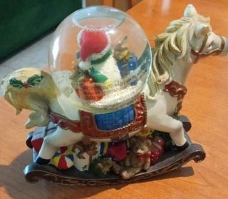 Esfera Nieve Navidad Caballo