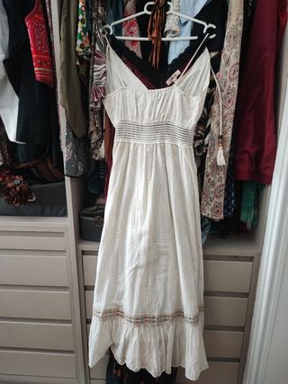 Vestido blanco boho S