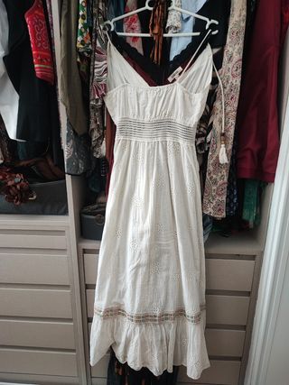 Vestido blanco boho S