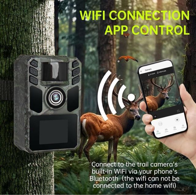 Telecamera da caccia per visione notturna WiFi solare 4K da 64 GB