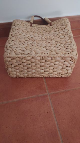 Bolso mimbre Zara - Beige/Marrón