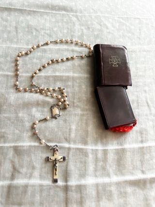 Rosario comunión antiguo + estuche