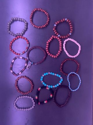 15 Braccialetti colorati fatti a mano