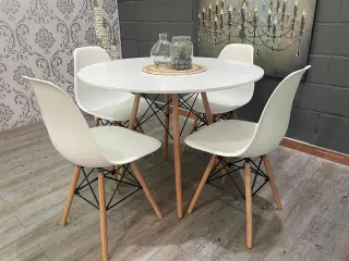 Mesa redonda cocina 4 sillas nórdicas