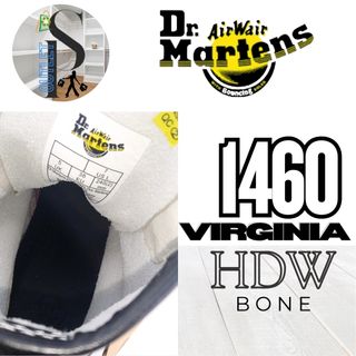 Botas Dr Martens 1460 Virginia Hdw Bone talla 38