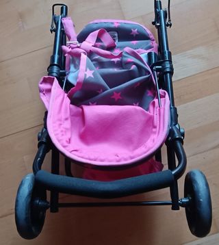 Carrito muñecas plegable rosa