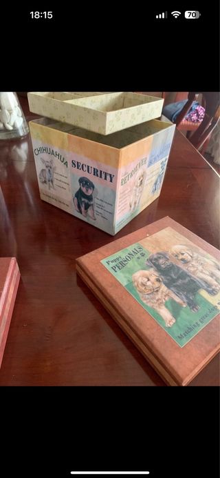 Cajas organizadoras perros vintage