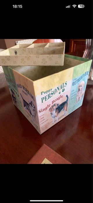 Cajas organizadoras perros vintage