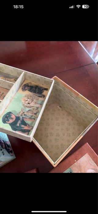 Cajas organizadoras perros vintage