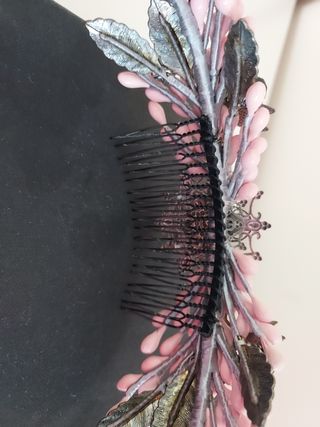 Diadema Flores Rosa & Negro Rosa Clará