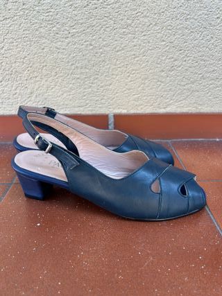 Zapatos PAOLA azul marino de piel