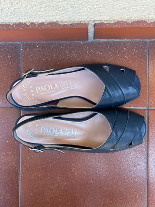Zapatos PAOLA azul marino de piel