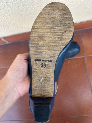 Zapatos PAOLA azul marino de piel