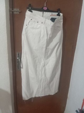 Falda vaquera blanca XL