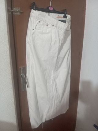 Falda vaquera blanca XL