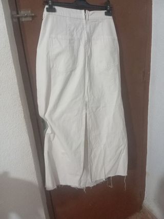 Falda vaquera blanca XL