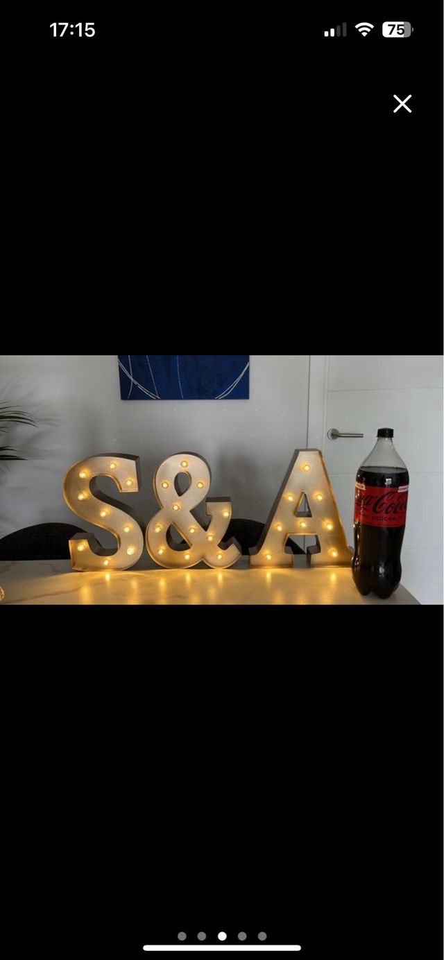 Letra & Luminosa Dorada