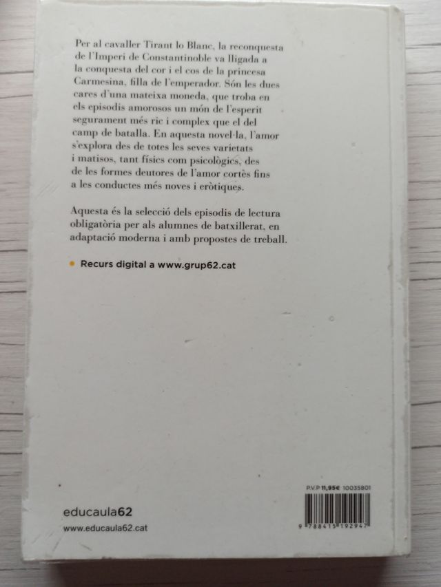 Tirant lo Blanc. Episodis amorosos. Text adaptat: Adaptació, introducció i propostes de treball de Toni Sala a partir del text fixat per Martí de Riquer