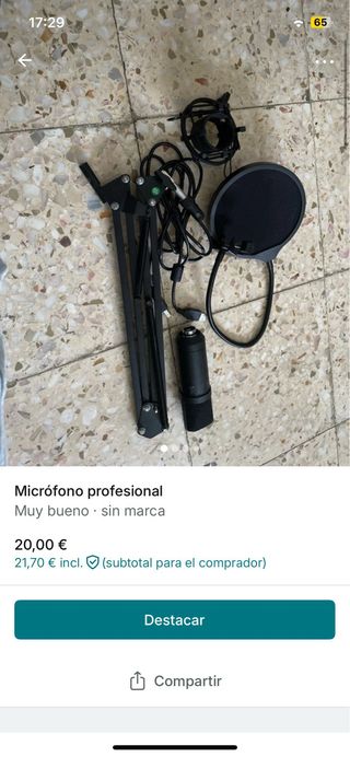 Micrófono profesional estudio