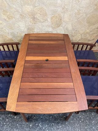 Mesa jardín madera + 4 sillas