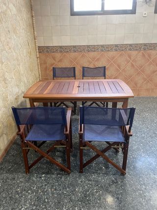 Mesa jardín madera + 4 sillas