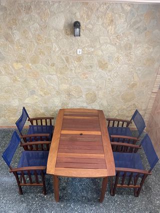 Mesa jardín madera + 4 sillas