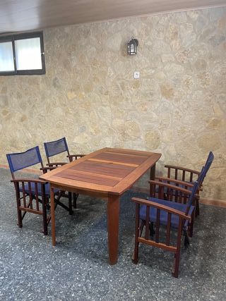 Mesa jardín madera + 4 sillas