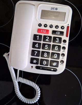 Teléfono fijo teclas grandes blanco