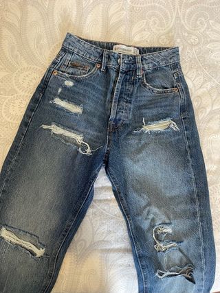 Vaquero Mom Stradivarius XS (32/4) marrón