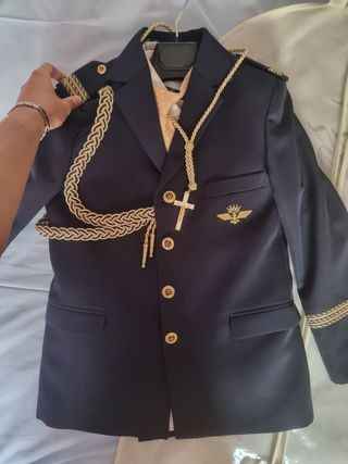 Traje comunión niño Tizzas azul-dorado