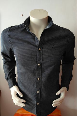 Camisa Gant Slim Fit S Gris Oscuro