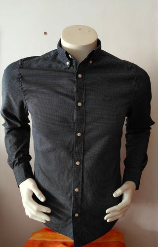 Camisa Gant Slim Fit S Gris Oscuro