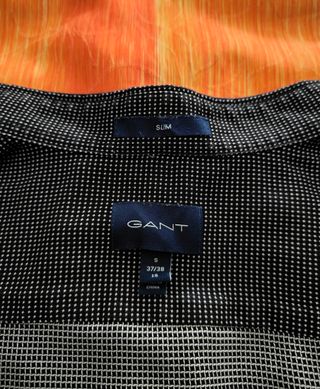 Camisa Gant Slim Fit S Gris Oscuro