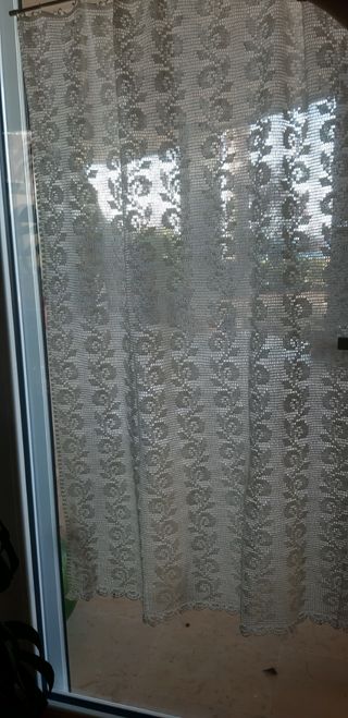 Tendina uncinetto cotone bianco