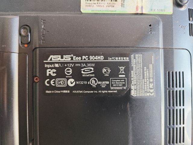 Asus Eee PC 904HD Miniportatil - Windows XP